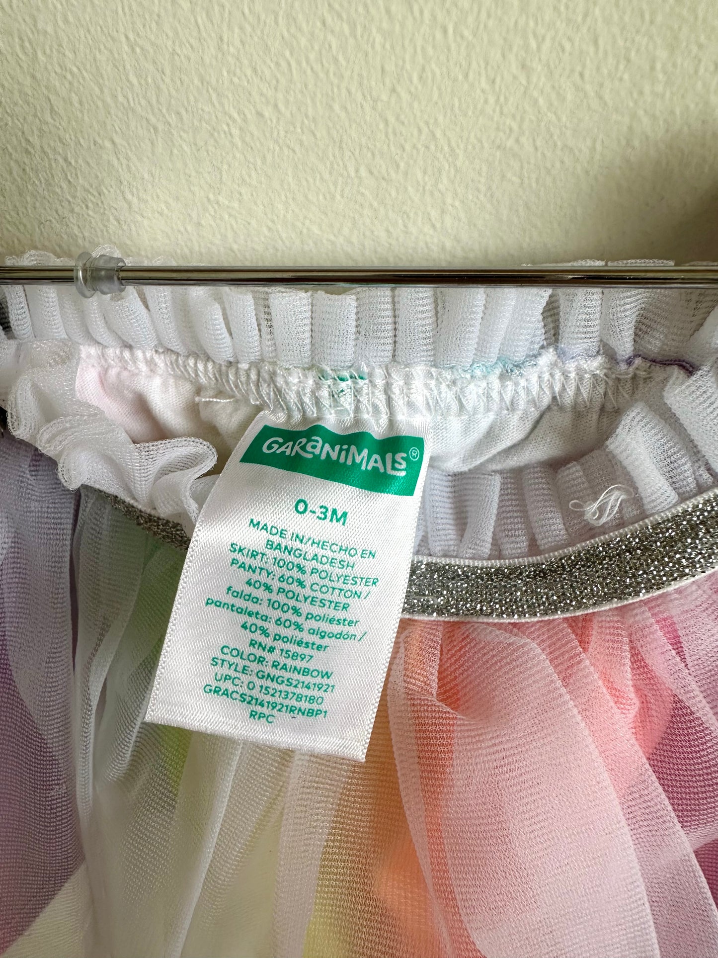 Rainbow Tulle Skirt / 0-3m