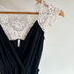 Black Maternity Dress with White Lace / Small