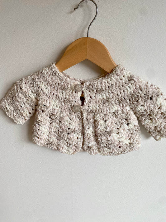 Soft Hand Knit Two Button Cardigan / 0-3m
