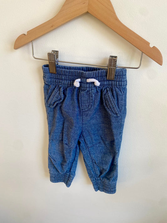 Tapered Blue Pants / 3-6m