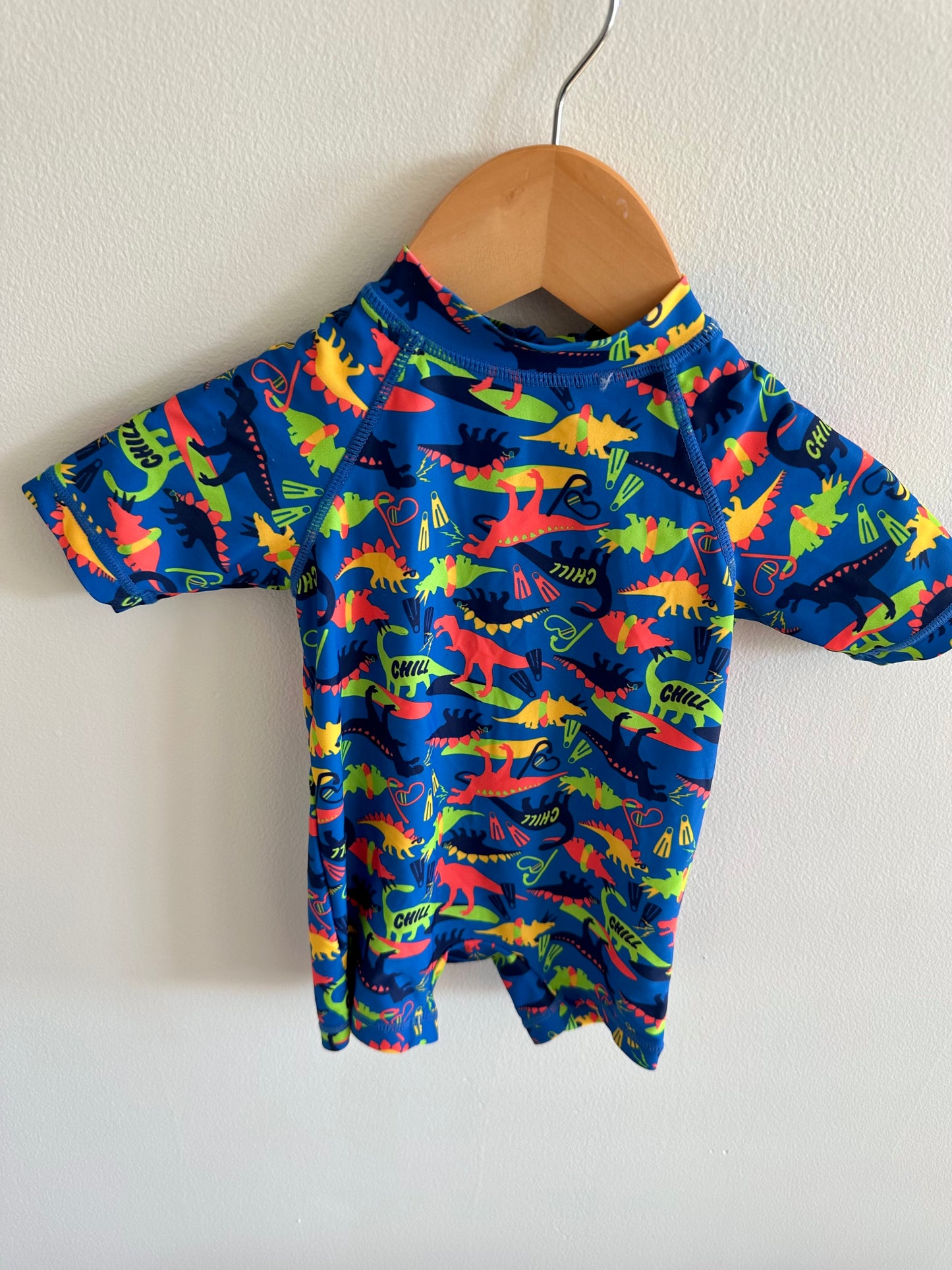 Neon Dino Swimsuit / 3-6m