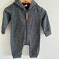 Grey Hooded Zip Jumpsuit / 6m