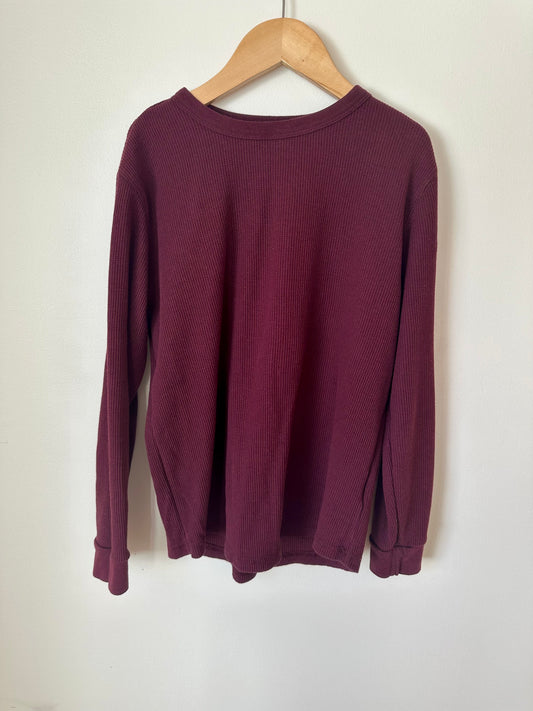 Maroon Waffle Long Sleeve / 10-12 years