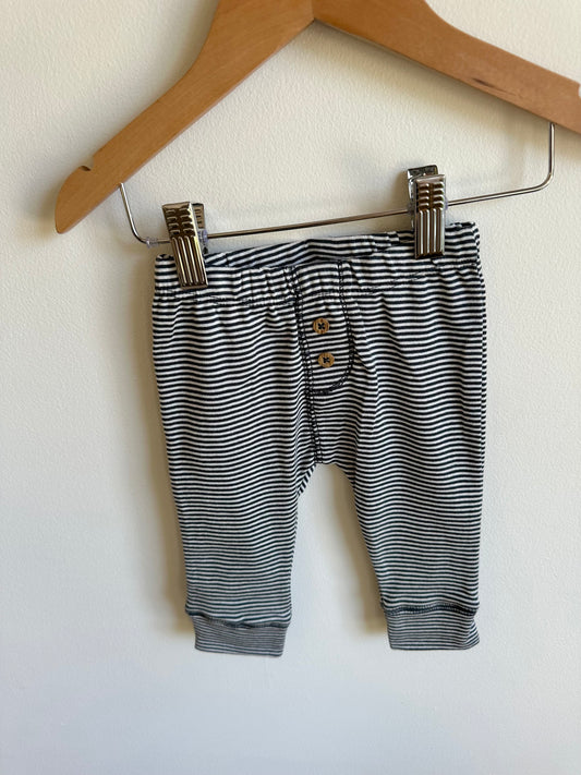 Navy Striped Pants with Buttons / 6m