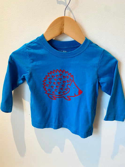 Hedgehog Blue Top / 9-12m