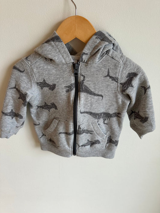 Grey T-Rex Hoodie / 12m