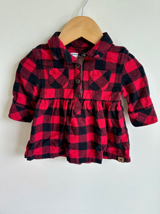 Plaid Dress with Elbow Patches / 3-6m