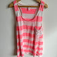 Pink Striped Lace Pocket Tank / Small