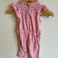 Pink Floral Jumpsuit with Ruffle Sleeves / 3-6m