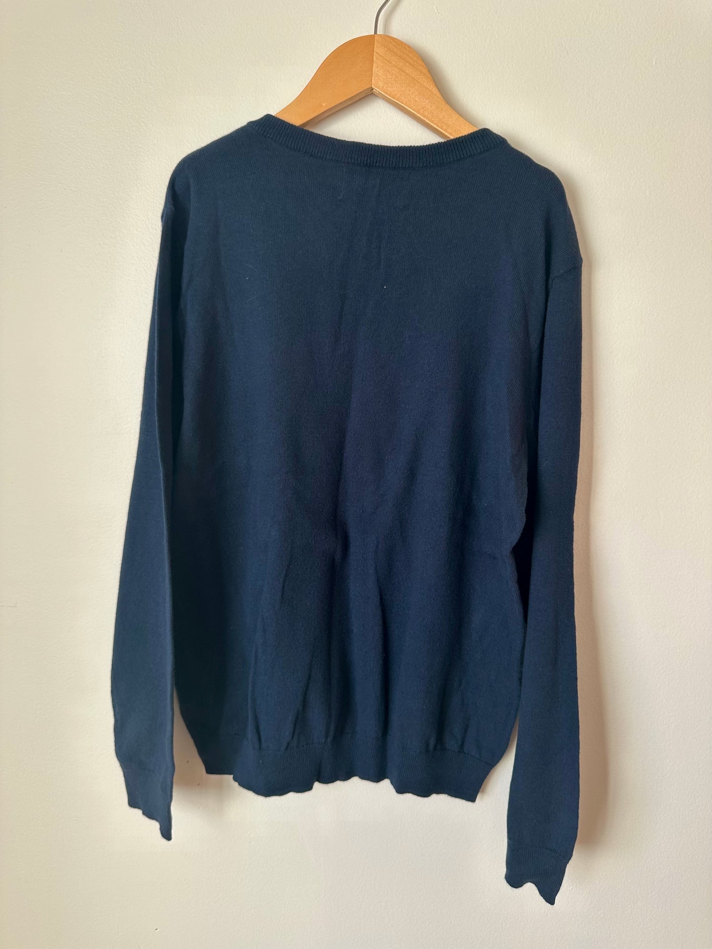 Blue Knit V-Neck Sweater / 10-12 years