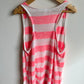 Pink Striped Lace Pocket Tank / Small