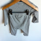 Grey Ribbed Long Sleeve + Pants Set / 6-12m