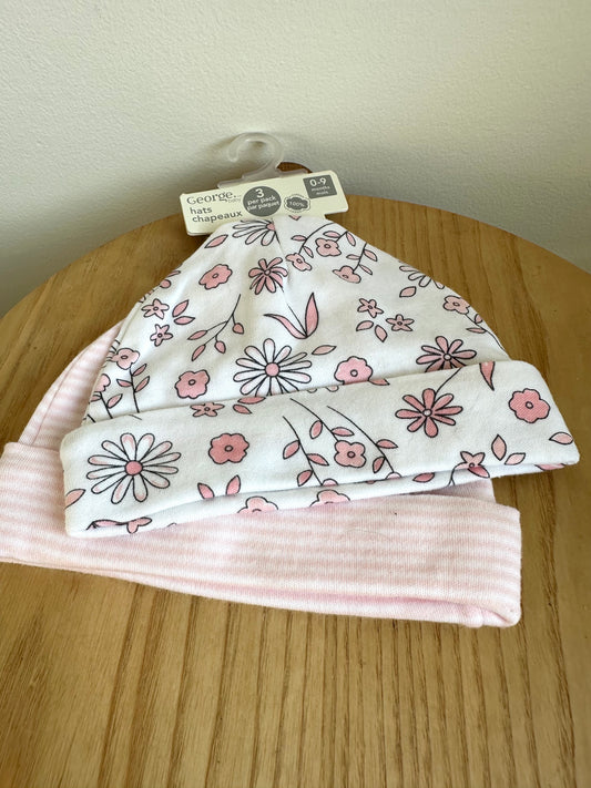 Cotton Pink 2 Hats (With Tags) / 0-9m