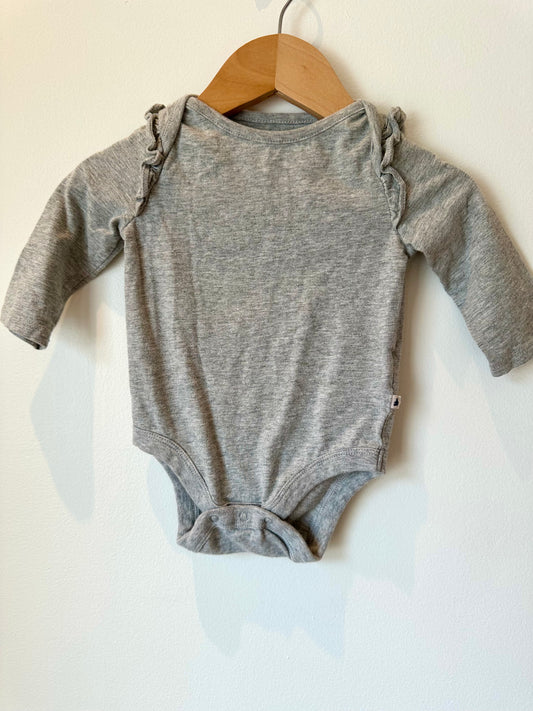 Grey Ruffle Sleeve Bodysuit / 3-6m