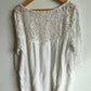 White Lace Long Sleeve Top / Small