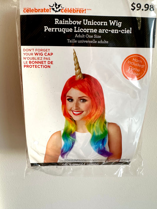 Rainbow Unicorn Wig / Adult Sized