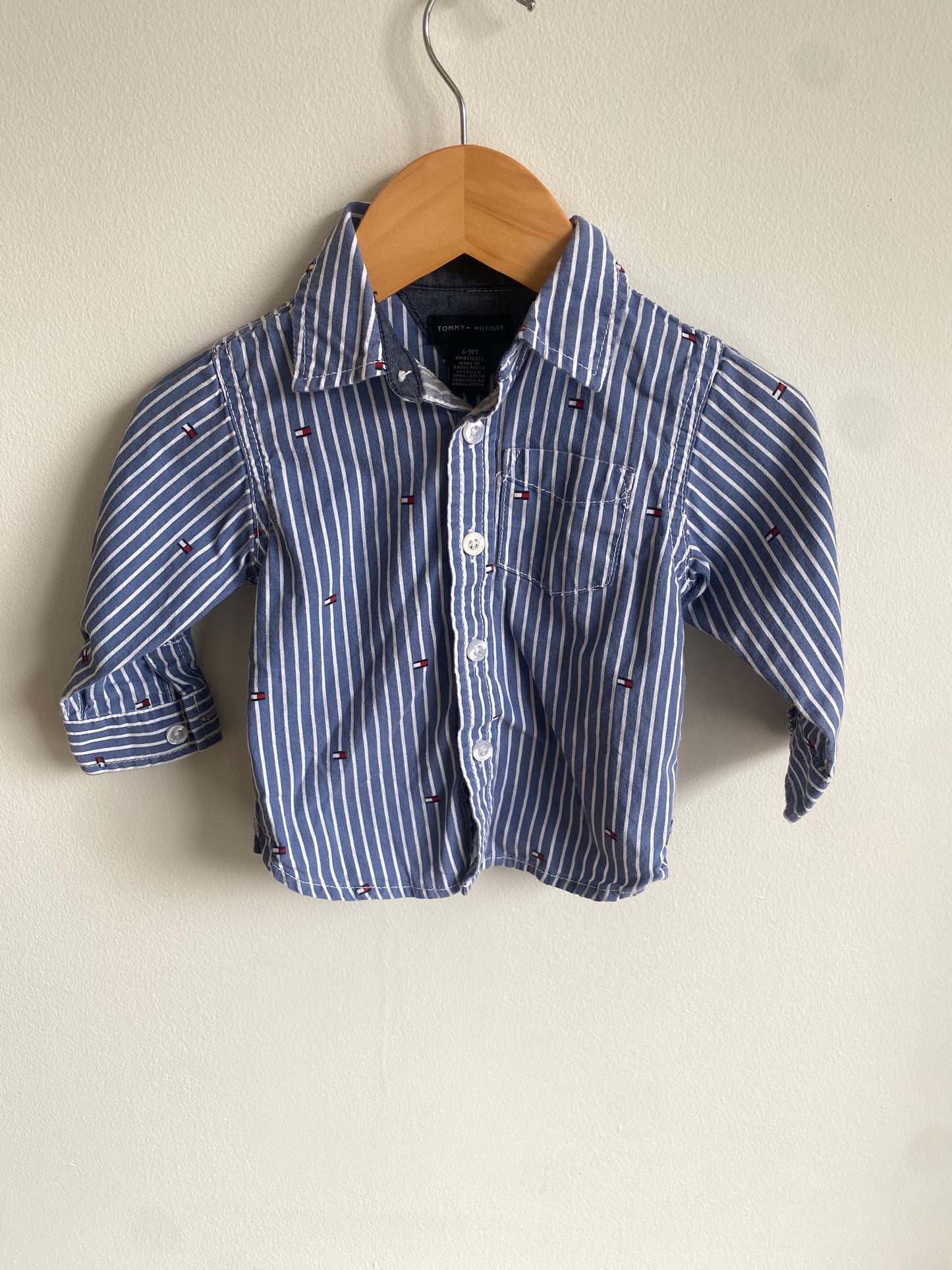 Striped Button Up Shirt / 6-9m