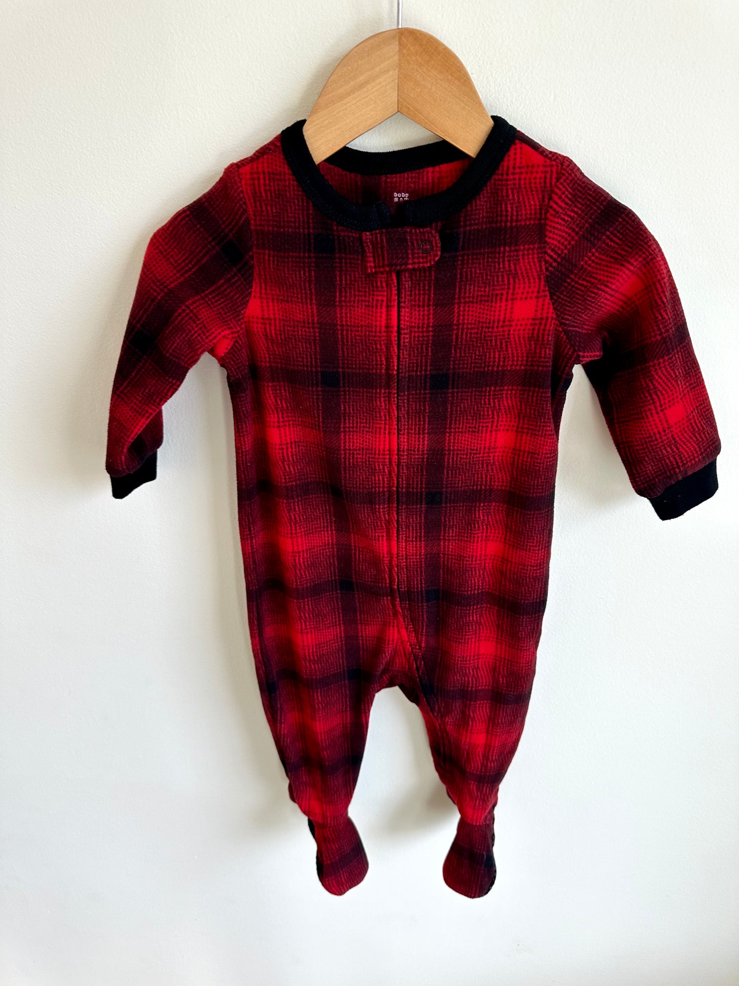 Gap Red + Black Fleece Sleeper / 6-12m