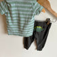 Striped Dino Tee + Grey Pants Set / 3-6m