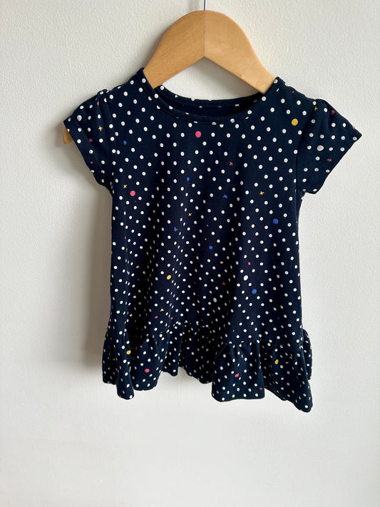 Navy Polka Dot Dress / 2T