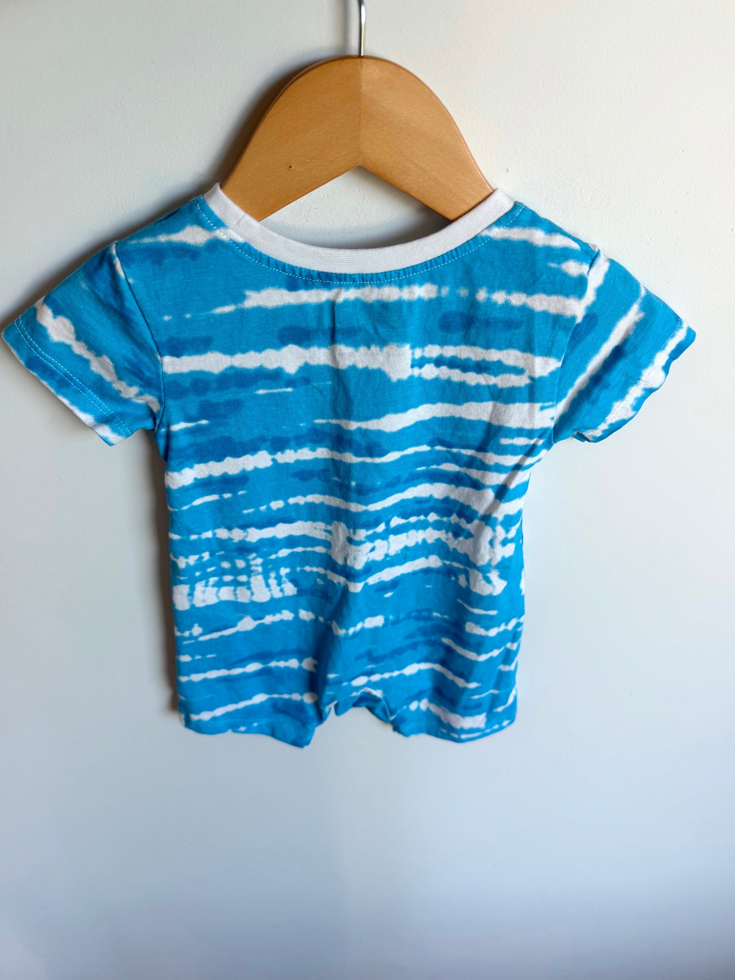 Blue + White Puma Romper / 12m
