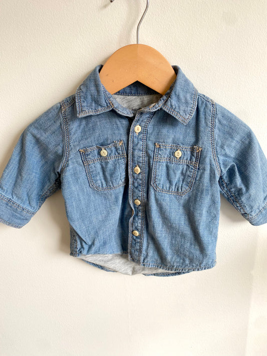 Denim Button Up Shirt / 3-6m