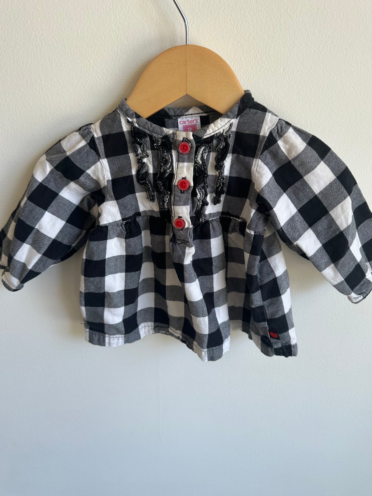 Checkered Top with Red Buttons / 9m