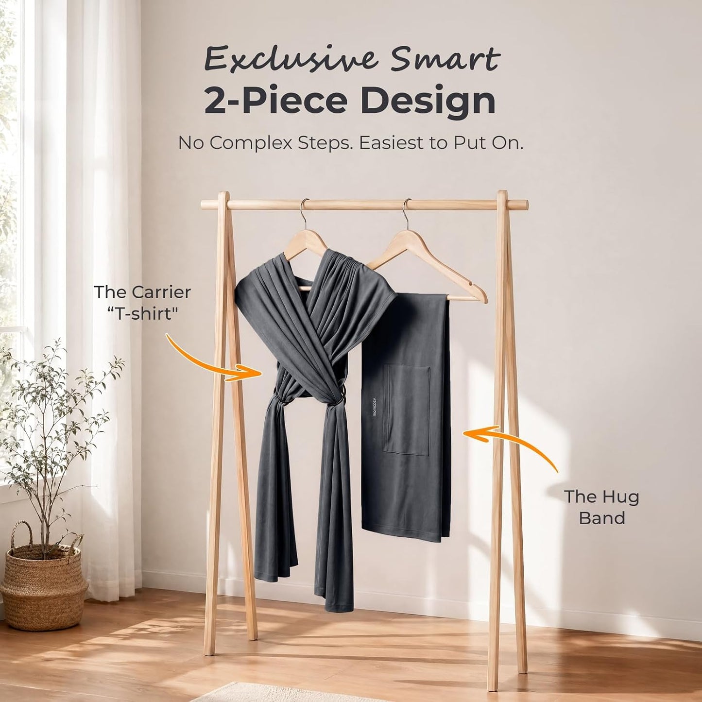 Momcozy Grey Baby Wrap Sling (No Shipping)