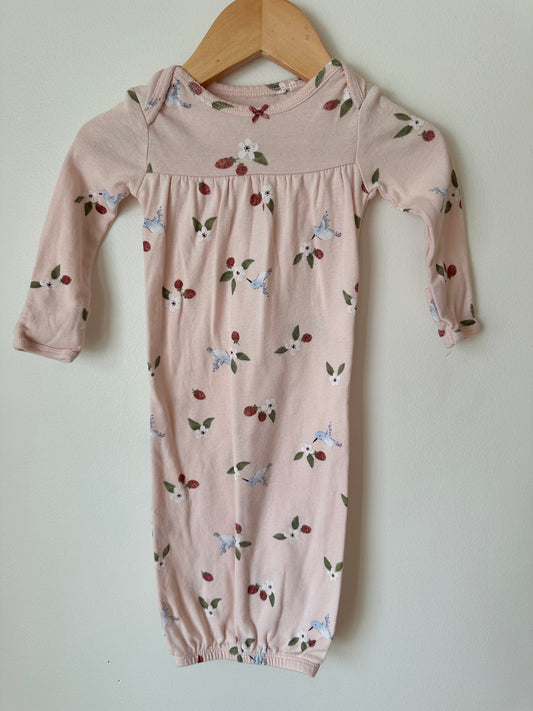 Pink Hummingbird Sleep Gown / 3m