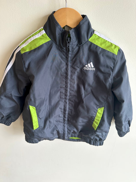 Adidas Grey Jacket with Sleeve Stripes / 24m