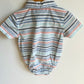 Striped Button Up and Tan Shorts Set / 9m