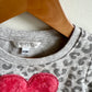 Animal Print + Fuzzy Heart Sweater / 6-12m