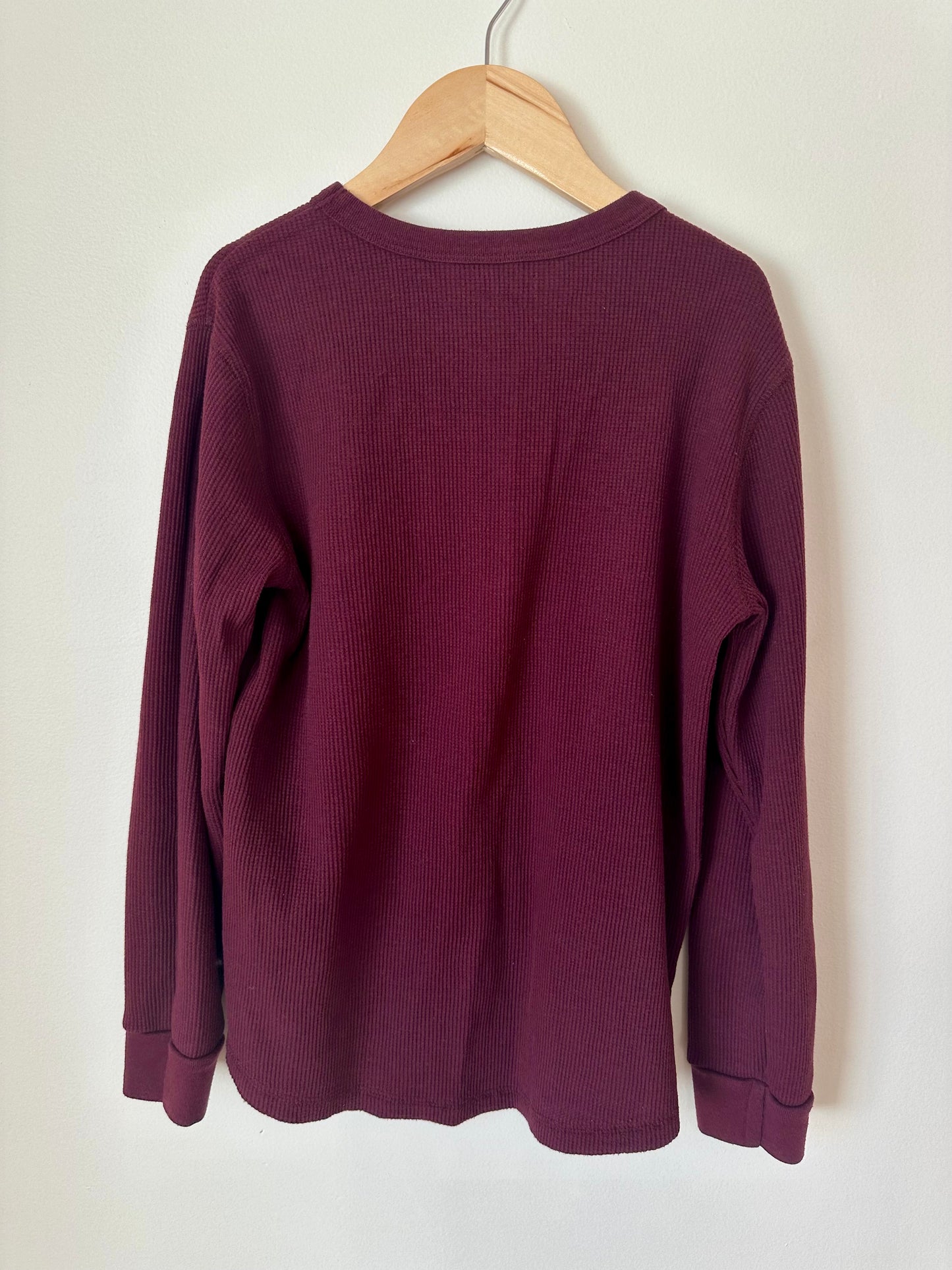 Maroon Waffle Long Sleeve / 10-12 years