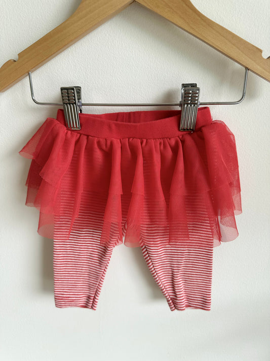 Striped Leggings with Tulle Skirt / 0-3m