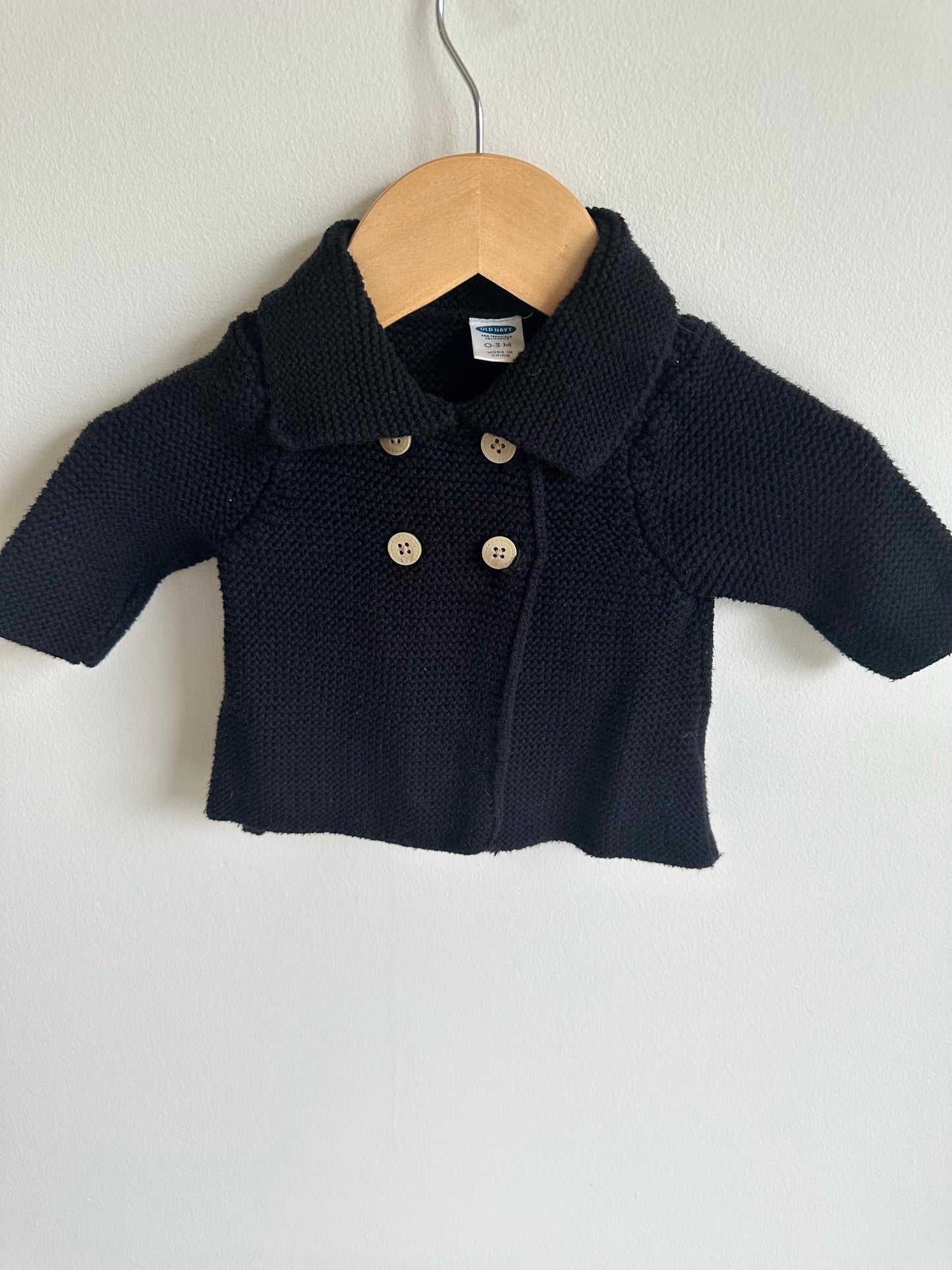 Black Collared Sweater / 0-3m