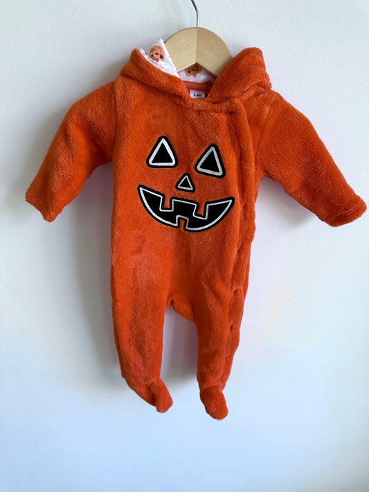 Pumpkin Hooded Jumpsuit / 3-6m