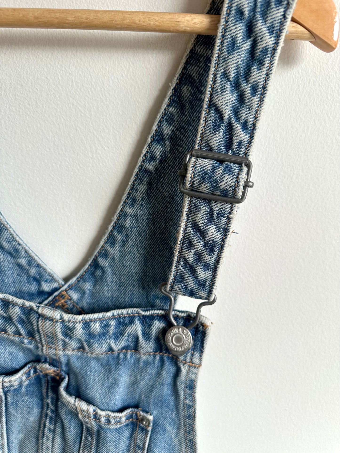 Denim Maternity Overall Shorts / M