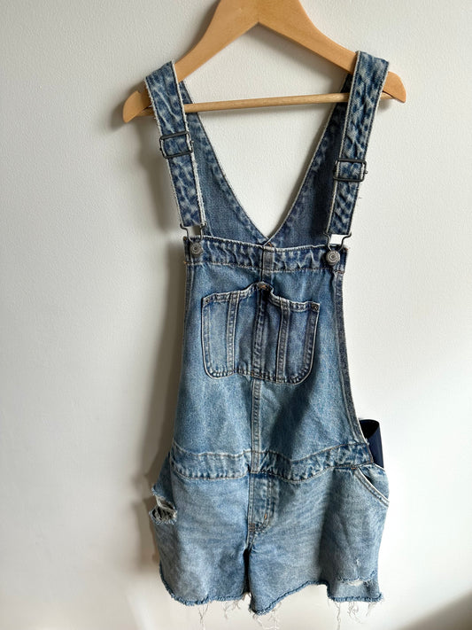 Denim Maternity Overall Shorts / M