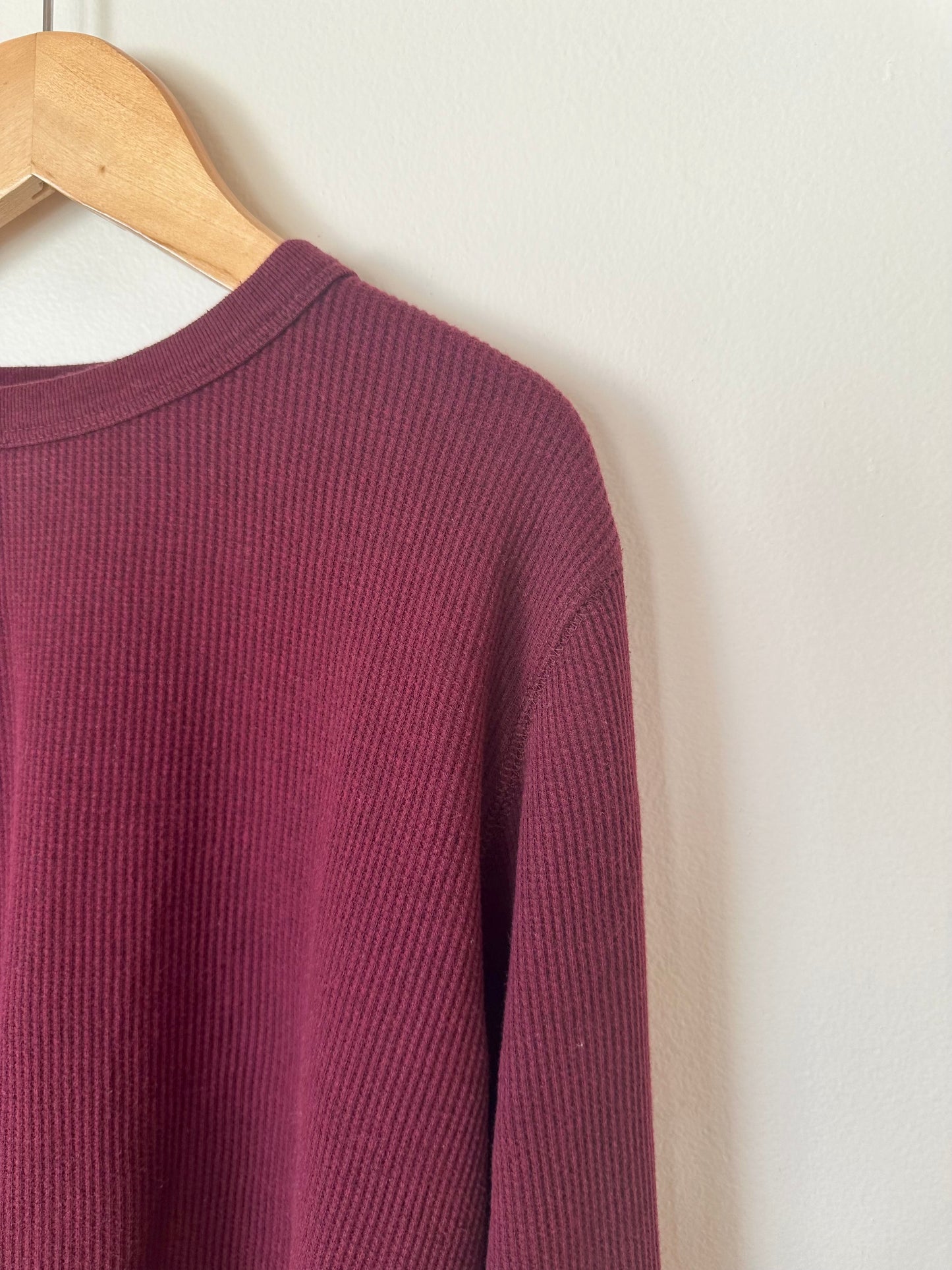 Maroon Waffle Long Sleeve / 10-12 years