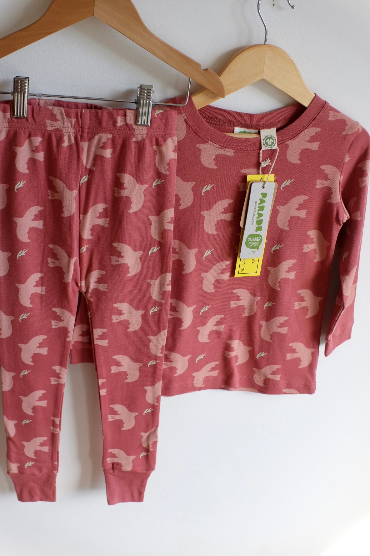 NEW Parade Rose Doves PJ Top + Bottoms Set / 3-4T