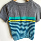 Grey T-Shirt with Blue Stripes / 5T