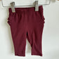 Maroon Leggings with Ruffle / 3-6m