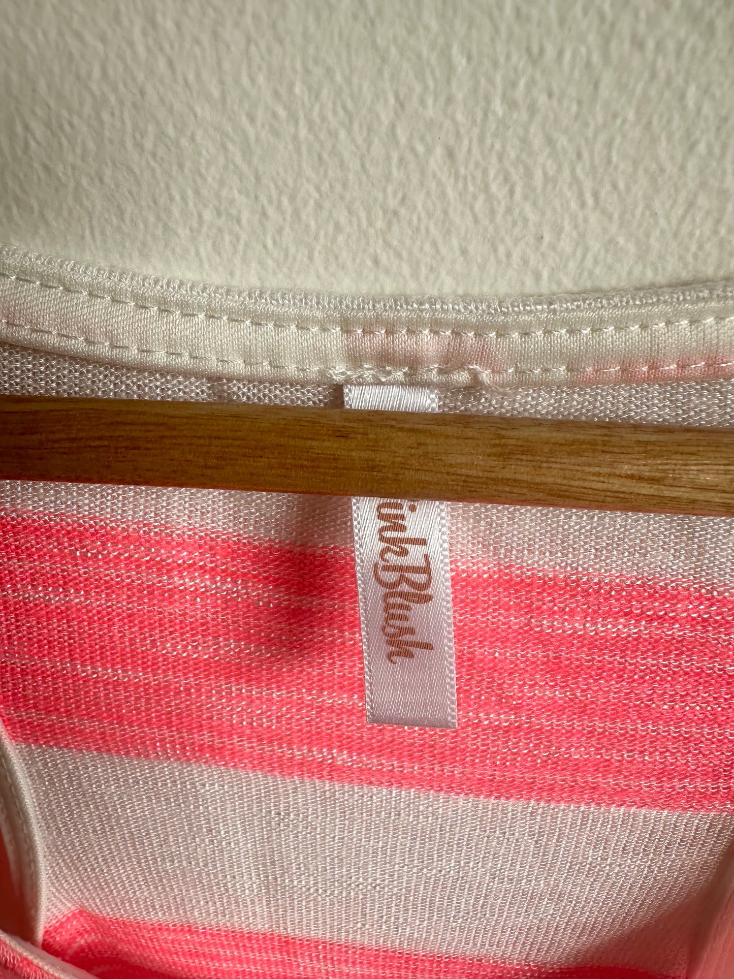 Pink Striped Lace Pocket Tank / Small