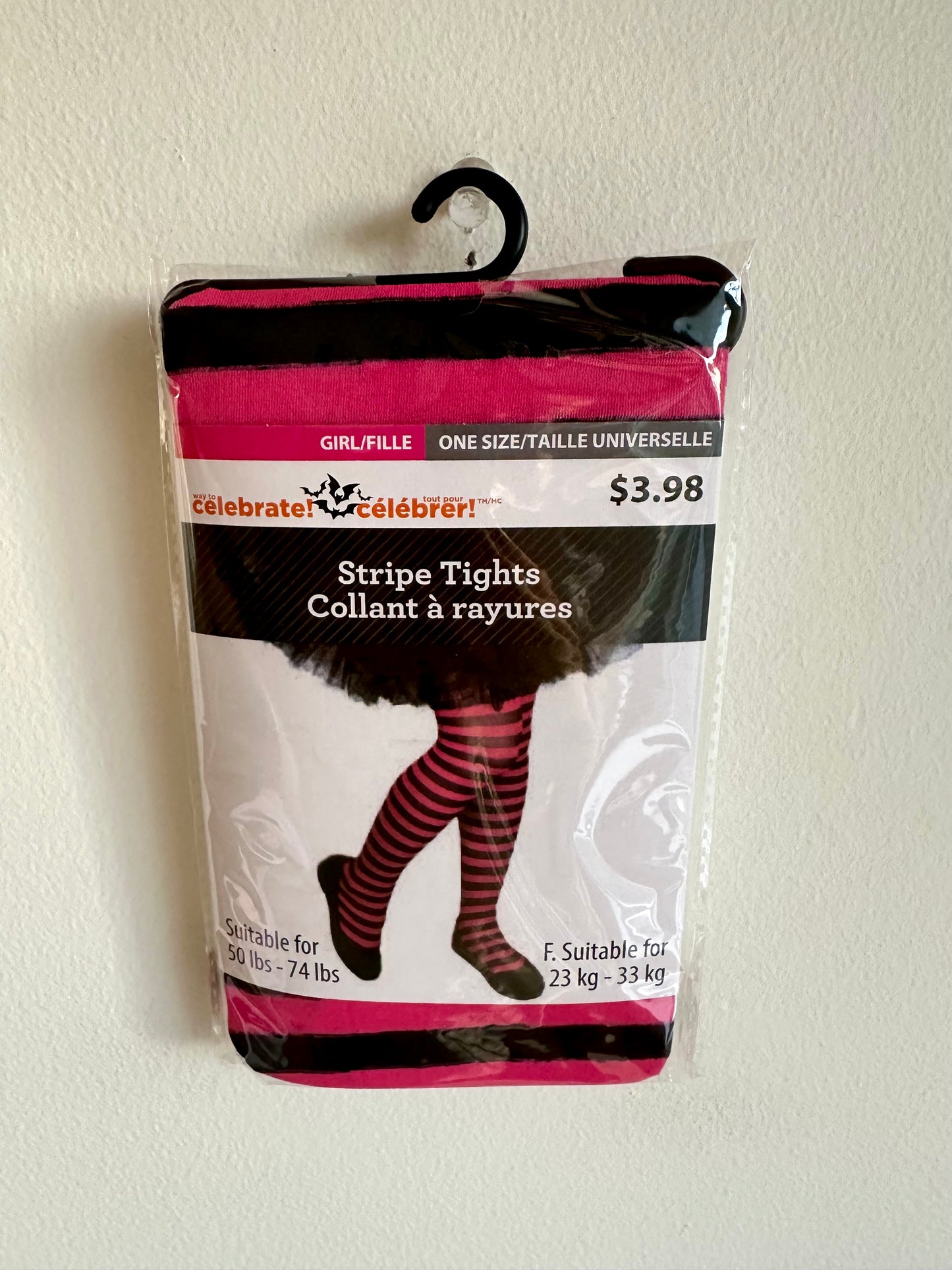 Pink Stripe Tights (In Package) / 50-74 lbs