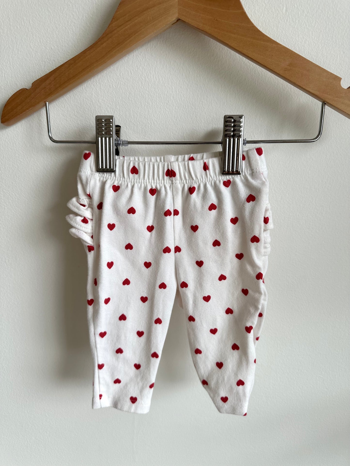 Heart Leggings with Ruffle / 0-3m