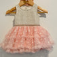 Gold + Pink Tulle Dress Bodysuit + Headband / 3-6m