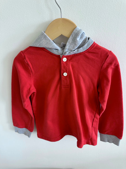 Red + Grey Hoodie / 4T