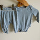 Striped Blue White Bodysuit & Pants Set / 3-6m