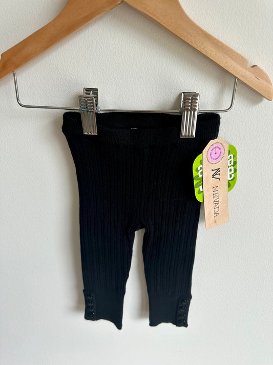 NEW Ribbed Black Leggings / 6m