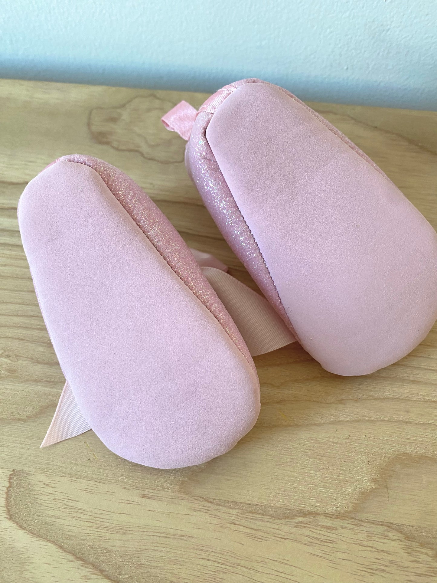 Pink Sparkly Shoes with Ribbon / Size 1 Infant